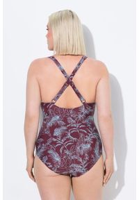 ULLA POPKEN - Damski Strój kąpielowy dżungla miękkie miseczki fiszbiny z recyklingu. Kolekcja: plus size. Kolor: niebieski. Materiał: elastan, poliamid, materiał
