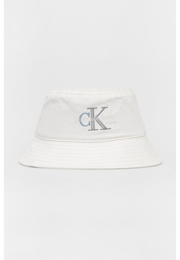 Calvin Klein Jeans Kapelusz bawełniany K50K508134.PPYY. Kolor: biały. Materiał: bawełna