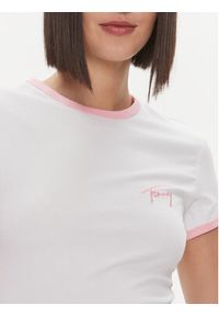 Tommy Jeans T-Shirt Signature DW0DW17377 Biały Slim Fit. Kolor: biały. Materiał: bawełna #4