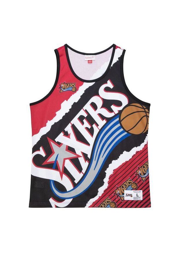 Mitchell & Ness - Koszulka Philadelphia 76ers Jumbotron 2.0. Kolor: czerwony, wielokolorowy, czarny. Sport: koszykówka