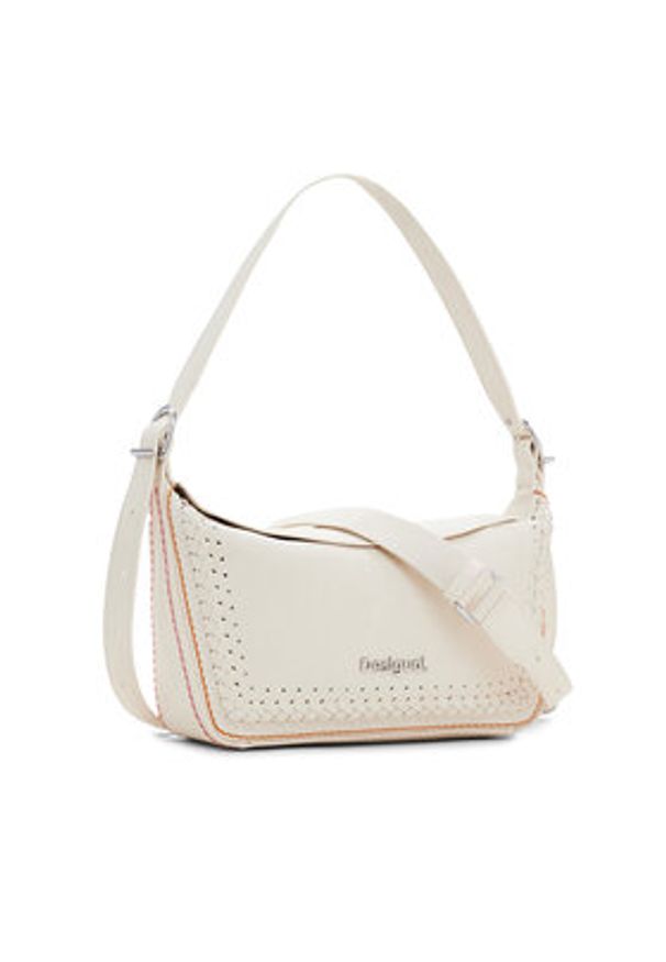 Desigual Torebka 25SAXP52 Écru. Kolor: kremowy. Materiał: skórzane