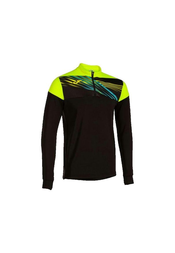 Bluza z kapturem Joma Elite IX męska, czarna/fluor S. Typ kołnierza: kaptur. Kolor: czarny, żółty, wielokolorowy. Materiał: poliester. Sport: bieganie