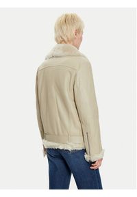 BOSS - Boss Kurtka skórzana 50524016 Écru Regular Fit. Materiał: skóra #5