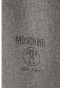 MOSCHINO - Moschino szal wełniany kolor szary gładki. Kolor: szary. Materiał: wełna. Wzór: gładki #2