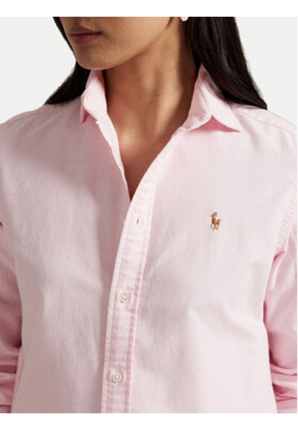 Polo Ralph Lauren Koszula 211891377002 Różowy Regular Fit. Typ kołnierza: polo. Kolor: różowy. Materiał: bawełna