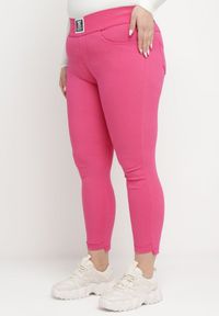 Born2be - Ciemnoróżowe Spodnie Skinny z Kieszeniami Afrina. Kolekcja: plus size. Kolor: różowy. Długość: do kostek #1