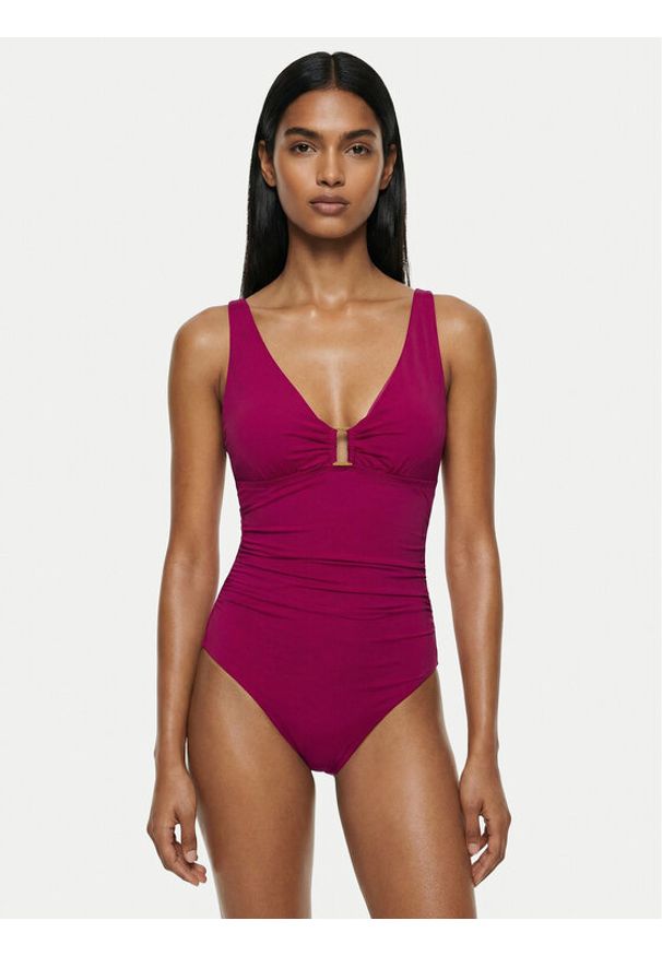 Lauren Ralph Lauren - LAUREN RALPH LAUREN Strój kąpielowy 20601016 Fioletowy. Kolor: fioletowy. Materiał: syntetyk