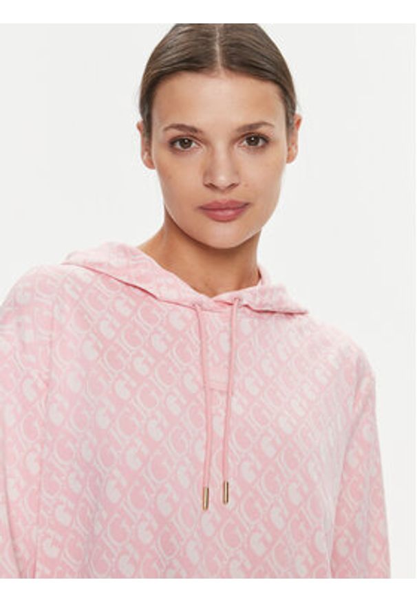 Guess Bluza Gl Logo V4RQ13 KC2X2 Różowy Regular Fit. Kolor: różowy. Materiał: syntetyk