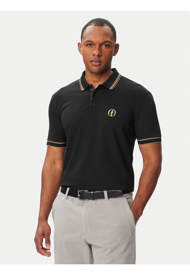 BOSS Polo Paddy_The_Open-26 50566997 Czarny Regular Fit. Typ kołnierza: polo. Kolor: czarny. Materiał: bawełna