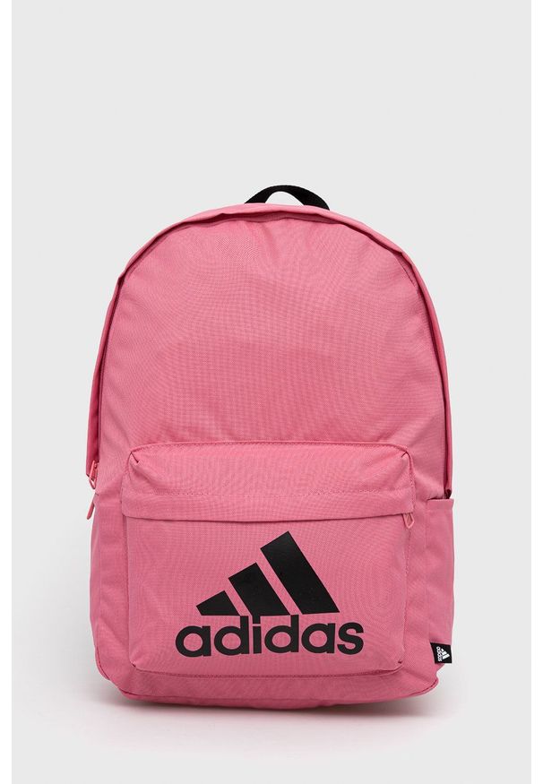 Adidas - adidas Plecak damski kolor różowy duży z nadrukiem. Kolor: różowy. Materiał: poliester. Wzór: nadruk