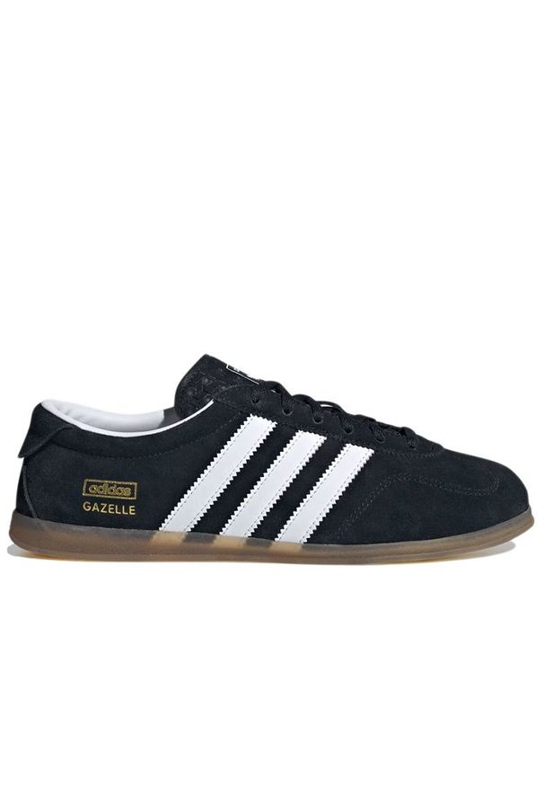 Adidas - Buty damskie adidas Gazelle Lo Pro JR8886 - czarne. Okazja: na uczelnię. Zapięcie: pasek. Kolor: czarny. Materiał: guma, skóra, syntetyk. Szerokość cholewki: normalna. Wzór: aplikacja, paski. Model: Adidas Gazelle