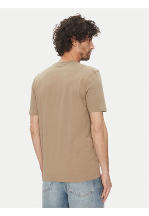 Hugo - HUGO T-Shirt Dulivio 50467556 Beżowy Regular Fit. Kolor: beżowy. Materiał: bawełna