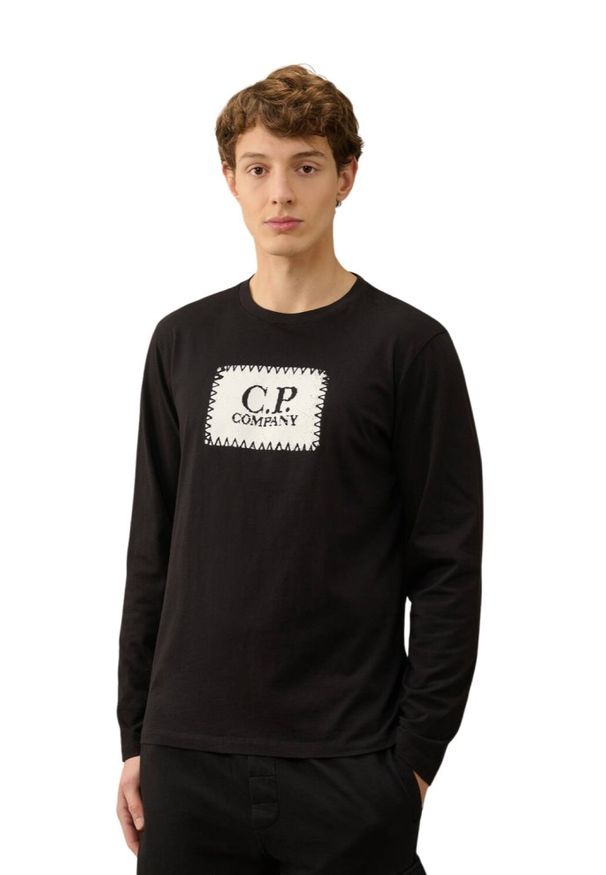 C.P. Company - C.P. COMPANY Czarny męski longsleeve, Rozmiar L. Kolor: czarny. Długość rękawa: długi rękaw