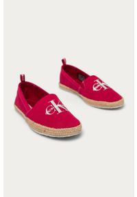 Calvin Klein Jeans - Espadryle. Nosek buta: okrągły. Kolor: różowy. Materiał: syntetyk, materiał, guma. Szerokość cholewki: normalna. Obcas: na obcasie. Wysokość obcasa: niski #5