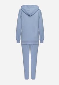 Born2be - Niebieski Komplet Dresowy z Bawełną Bluza z Kapturem i Spodnie Jogger Sinaria. Kolor: niebieski. Materiał: dresówka, bawełna #4