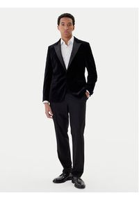 Hugo - HUGO Marynarka Henry254E1X 50549032 Czarny Slim Fit. Kolor: czarny. Materiał: bawełna #6