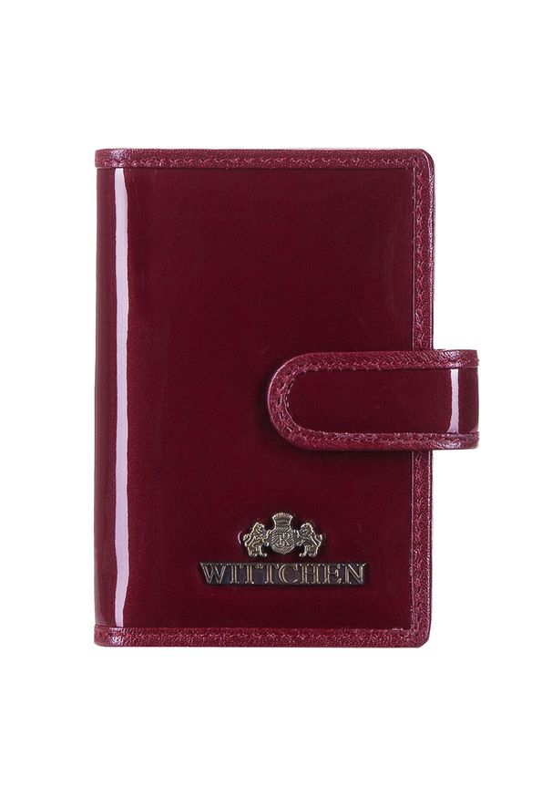 Wittchen - Etui na karty kredytowe. Kolor: czerwony. Materiał: skóra, lakier. Wzór: aplikacja