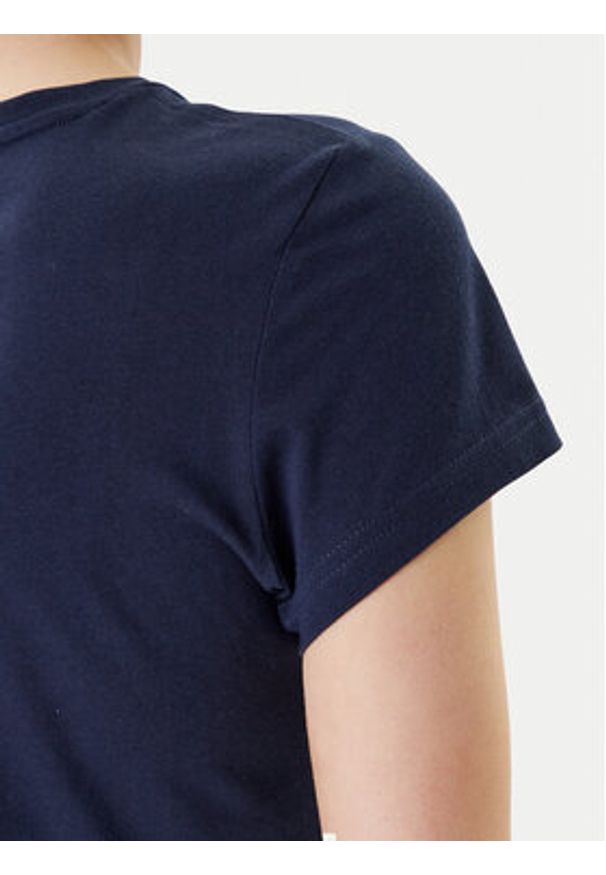 Mustang T-Shirt Loa 1016509 Granatowy Slim Fit. Kolor: niebieski. Materiał: bawełna