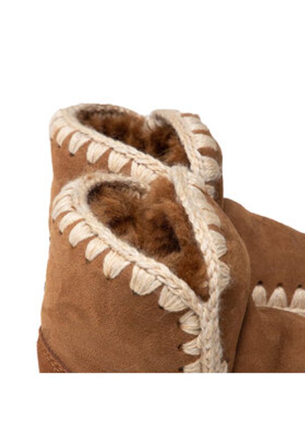 Mou Śniegowce Eskimo 18 Glitter Logo MU.FW101050A Brązowy. Kolor: brązowy. Materiał: skóra