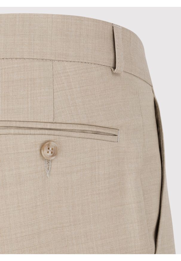 Pako Lorente - PAKO LORENTE - Beżowe spodnie ganiturowe wełna. Kolor: beżowy. Materiał: wełna. Styl: elegancki