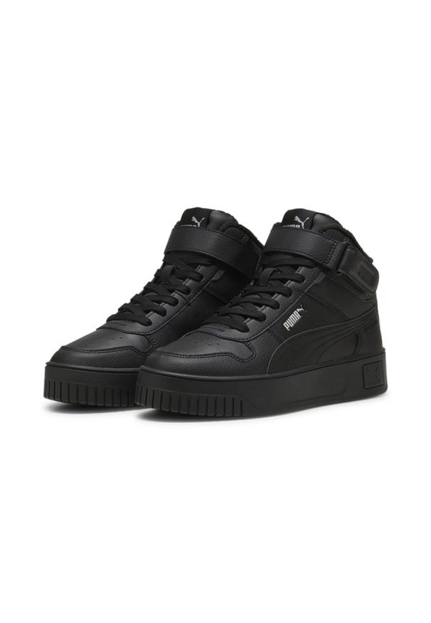 Puma - Damskie sneakersy Carina Street Mid WTR PUMA Black Silver Metallic. Kolor: wielokolorowy, czarny, szary. Materiał: syntetyk, materiał. Sport: koszykówka