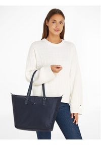 TOMMY HILFIGER - Tommy Hilfiger Torebka Poppy Th Tote AW0AW15639 Granatowy. Kolor: niebieski #4