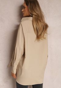 Renee - Beżowa Koszula Bawełniana Aquida. Kolor: beżowy. Materiał: bawełna. Długość rękawa: długi rękaw. Długość: długie #4