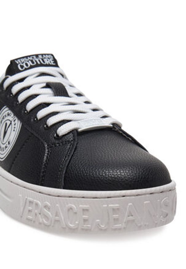 Versace Jeans Couture Sneakersy 78YA3SK1 Czarny. Kolor: czarny. Materiał: skóra