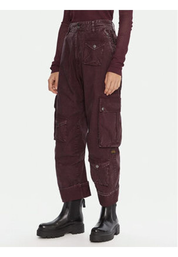 G-Star RAW - G-Star Raw Spodnie materiałowe Cargo 3D D27025-D388 Fioletowy Boyfriend Fit. Kolor: fioletowy. Materiał: bawełna