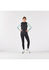 KIPRUN - Kamizelka do biegania damska Kiprun 500 Run Warm ocieplana. Kolor: czarny. Materiał: tkanina, materiał. Długość rękawa: bez rękawów. Sezon: zima. Sport: bieganie