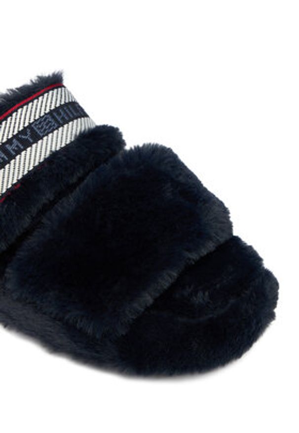 TOMMY HILFIGER - Tommy Hilfiger Kapcie Hilfiger Fur Slipper FW0FW08854 Granatowy. Kolor: niebieski. Materiał: materiał