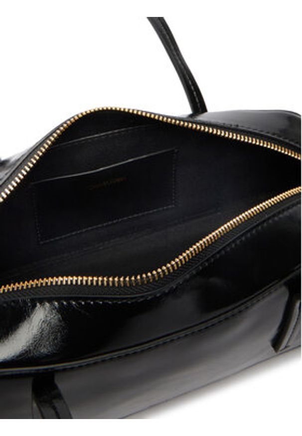 Calvin Klein Torebka Foil Logo Glossy Bauletto LV04F3638G Czarny. Kolor: czarny. Materiał: skórzane