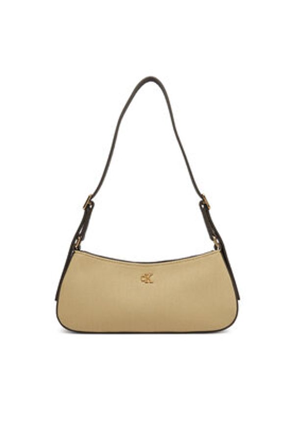 Calvin Klein Torebka Ck Canvas Small Shoulder Bag LV04F3347G Beżowy. Kolor: beżowy