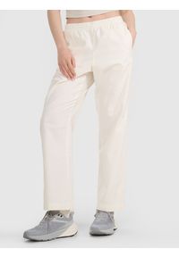 4f - 4F Spodnie casual damskie - białe S. Okazja: na co dzień. Kolor: biały. Materiał: tkanina, bawełna, materiał. Styl: casual #2