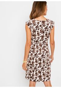 Sukienka sztruksowa bonprix ciemnobrązowy w roślinny wzór. Kolor: brązowy. Materiał: sztruks #5