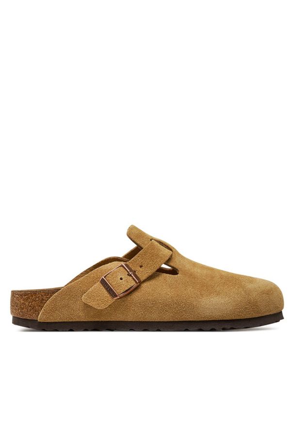 Birkenstock Klapki Boston Leve 1026164 Beżowy. Kolor: beżowy. Materiał: skóra, zamsz