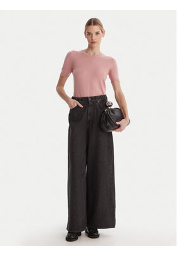 Weekend Max Mara T-Shirt Gabarra 2615361081 Różowy Slim Fit. Kolor: różowy. Materiał: jedwab, bawełna