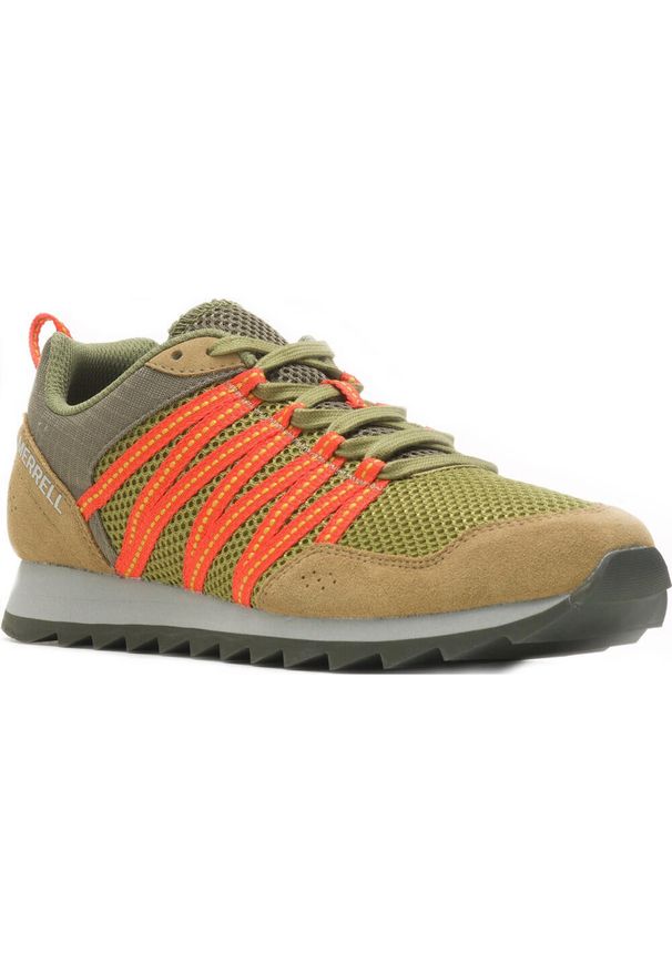 Buty Sneakersy Męskie Merrell Alpine Sport. Okazja: na co dzień. Kolor: zielony. Materiał: materiał