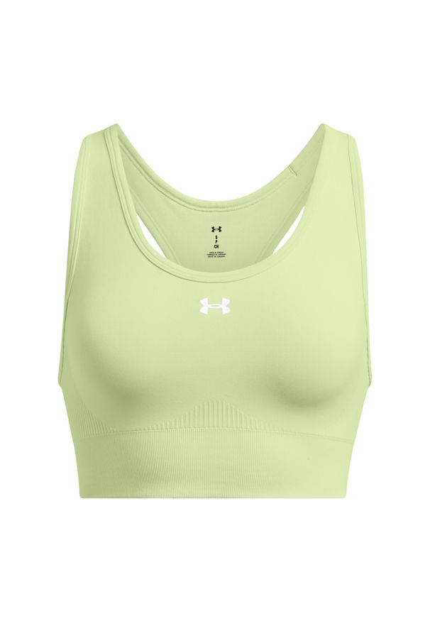 Biustonosz treningowy Under Armour Vanish Seamless Mid Branded. Kolor: zielony. Sport: fitness
