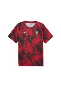 Puma - Męska koszulka przedmeczowa Stade Rennais FC PUMA Red Black. Kolor: czerwony, wielokolorowy, czarny. Sport: piłka nożna