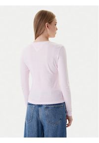 Tommy Jeans Bluzka Essential DW0DW21844 Różowy Regular Fit. Kolor: różowy. Materiał: bawełna #4