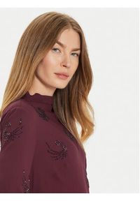 Pinko - PINKO Sukienka wieczorowa 104335 A289 Bordowy Regular Fit. Kolor: czerwony. Materiał: syntetyk. Styl: wizytowy
