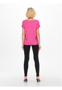 only - ONLY T-Shirt 15106662 Różowy Regular Fit. Kolor: różowy. Materiał: wiskoza
