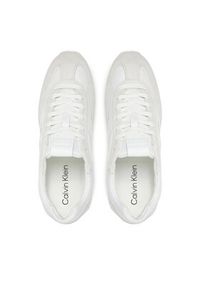 Calvin Klein Sneakersy Runner Lace Up - Nylon Mix HW0HW02395 Biały. Kolor: biały. Materiał: skóra #4
