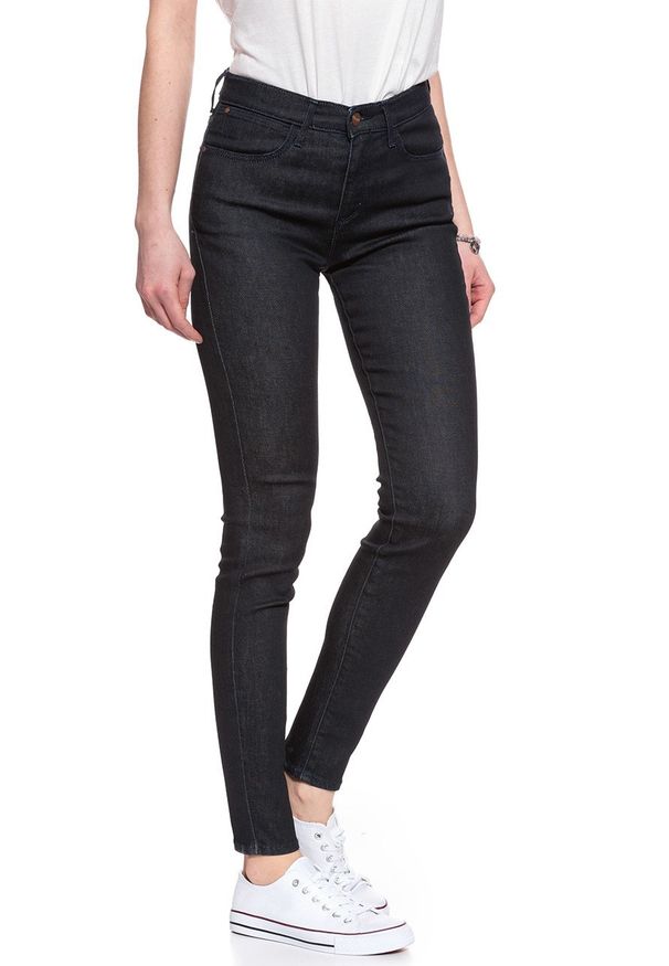 Wrangler - SPODNIE WRANGLER DAMSKIE HIGH SKINNY RINSEWASH W27HCQ023. Stan: podwyższony. Materiał: jeans