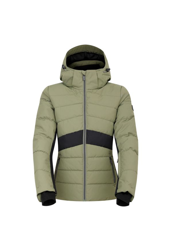 DARE 2B - Damska Kurtka Narciarska Glacial. Kolor: czarny, zielony, wielokolorowy. Sezon: zima. Sport: narciarstwo