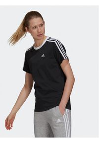 Adidas - adidas T-Shirt Essentials 3-Stripes GS1379 Czarny Loose Fit. Kolor: czarny. Materiał: bawełna