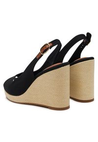 TOMMY HILFIGER - Tommy Hilfiger Espadryle Flag High Wedge Espad Slingback FW0FW08597 Czarny. Kolor: czarny. Materiał: materiał