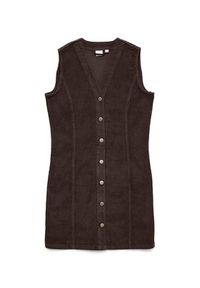 Vero Moda Sukienka codzienna Eden 10333959 Brązowy Regular Fit. Okazja: na co dzień. Kolor: brązowy. Materiał: bawełna. Typ sukienki: proste. Styl: casual #9