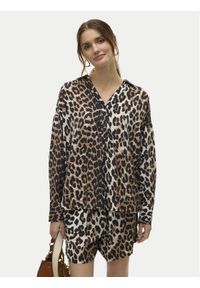 Vero Moda Koszula Josie 10315150 Brązowy Oversize. Kolor: brązowy. Materiał: wiskoza